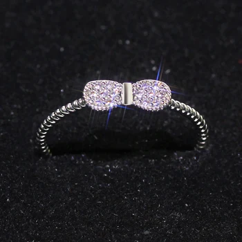 Moterų Kubinių Zirconia Žiedas Drugelis Žiedų Moterims skirtas Pora Vestuvių Žiedai Mados Efektingas Papuošalai, Dovana Draugei