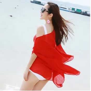 Moterų Sexy Šifono Bikini Padengti Iki Paplūdimio Rankšluosčiai Kietas Vasaros Suknelės, Maudymosi Kostiumėlį
