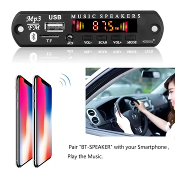 MP3 Grotuvas Dekoderis Valdybos Bluetooth 5.0 Imtuvas Automobilinis Spalvotas Ekranas FM Radijas TF USB, 3.5 Mm AUX Audio Iphone XS