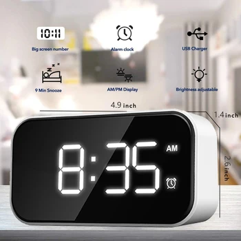 Namų Miegamąjį Kambarį Įkrovimo Naktiniai Laikrodis LED Laikrodis Garso Aktyvuotas Laikrodis Kalėdų Dovanos Stalo Apdailos