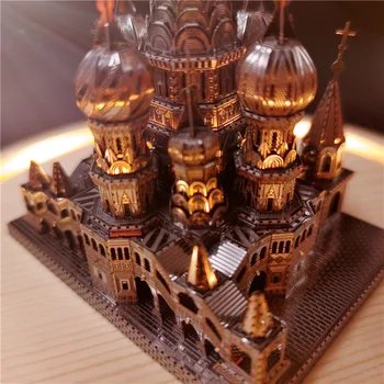 Nanyuan Gangda 3D trimatis Metalo Surinkti Europos Pastato Modelis Vasilijus Bažnyčios Dėlionė Vaikų Švietimo Žaislai