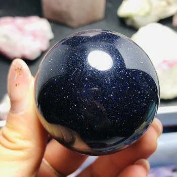 Natūraliai mėlyname jinsha crystal healing kamuolys, meditacija namų puošybai 45mm