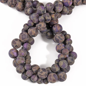 Natūralių Akmenų Matinė Violetinė Cloisonne Jaspers Turas Prarasti Karoliukai Papuošalai Priėmimo 
