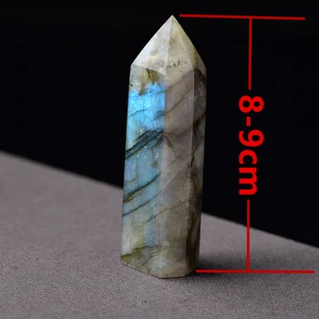 Natūralus akmuo kristalas Labradoras skiltyje mėnulio akmuo Sunstone Taško Gydymo Šešiakampe Lazdelė Ornamentu Gydymo Kvarco rock