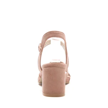Nauja Karšto Elegantiškas, Smėlio spalvos Rožinė Moterų Nuogas Gladiatorių Sandalai Kulniukai Lady Slingback Avalynė EBS806 Plius Didelis mažo Dydžio 10 31 46