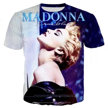 Naujas Atvykti Mados Dainininkė Madonna Louise Ciccone Hip-Hop Stiliaus Marškinėliai Vyrams, Moterims, 3D Atspausdintas Naujovė Vasaros Viršūnes