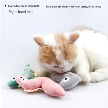 Naujas kramtyti katė žaislas katė katė žaislas pliušinis lėlių su katžolių katė savarankiškai sunkiųjų kramtomoji pet žaislas kačių žaislai interaktyvi katė žaislas katžolių