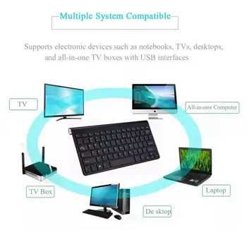 Naujausias 2.4 G Bevielio Silent Klaviatūrą Ir Pelę Mini Multimedijos Full-size Klaviatūra Pelė Combo Set For Notebook Laptop KOMPIUTERIO