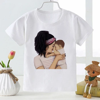 Nauji vaikiški marškinėliai Balti Super Mama Atsitiktinis Berniukų/Mergaičių Vasaros Spausdinti Vaikai Marškinėliai Europos, Amerikos Populiarus Mados Marškinėlius