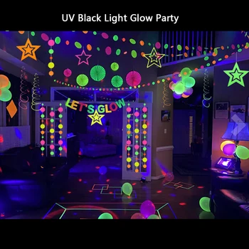 Neon Gimtadieniu Reklama Švyti Balionai UV Lempos Reaktyvusis 