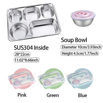 Nerūdijančio Plieno priešpiečių dėžutė vaikams maisto produktų laikymo izoliuoti pietūs konteinerių japonų užkandis lauke Pusryčiai bento dėžutė su Sriuba Bowl