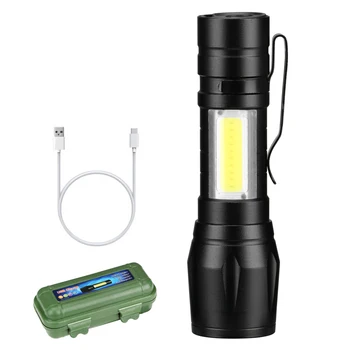 Nešiojamų Dėmesio Darbinis Žibintas Įkraunamas LED, COB Kempingas Darbo Inspekcijos Šviesos Lempos Vertus, Kablys Įrašą Fakelas Magnetiniai