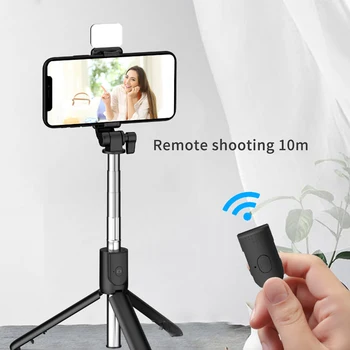 Nešiojamų Ištraukiamas Selfie Stick Mini Telefonas Trikojo Monopodzie Trikojo Išmanųjį telefoną, Sulankstomas Monopods Universalus su Užpildykite Šviesa