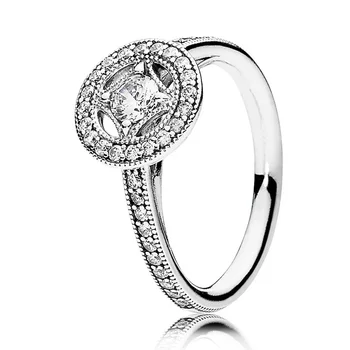 Nutiesti Žiedlapių Meilės Širdyje, Oriental Žiedų Primrose Vienas Su Kristalų Žiedas 925 Sterling Silver 