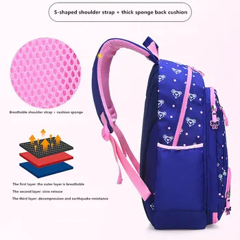 OKKID pradinėje mokykloje kuprinė vaikams mokyklos krepšiai mergaitėms korėjos stiliaus mergina knygos maišelį studentų atgal maišelį mergina rožinė mėlyna kuprinė