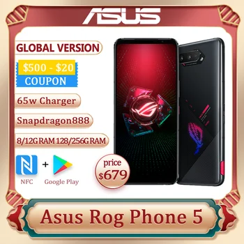 Originalus ASUS ROG Telefonas 5 Pasaulio Versija Snapdragon888 8/12/16GB RAM 128/256 GB ROM, 6000mAh 65W NFC OTA Žaidimų Telefonas ROG5