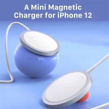 Originalus Įkroviklis iPhone 12 Pro Max 12 Mini 15W Belaidis Kroviklis Magnetinio Atgal Adsorbcijos Magsafing Telefonas, Greitas Įkroviklis