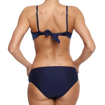 Paotang 2021 m. Vasarą Naujų vientisos Spalvos Bikini Moterų maudymosi kostiumėlį High-End Gold Aksomo Audinio Prabangos Odos Draugiškas Dviejų dalių Kostiumas Seksualus