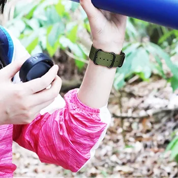 Pavarų S3 Klasikinis Pasienio Watchband 20 22 mm Nailono Diržas, Skirtas Samsung Galaxy aktyvios 2 40mm 44mm Smart žiūrėti 46mm 42mm S2 Apyrankė