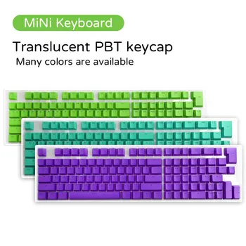 PBT Skaidrus Keycaps Žaidimų Mechaninė Klaviatūra ISO Išdėstymas 61/64/68/71/72/82/84/87 Klavišus Mini Mechaninė Klaviatūra Gamer