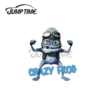 Peršokti Laiko 13x9cm Už Crazy Frog yra Laisvi Automobilių Lipdukai Vandeniui Laotop Decal prekinis, galinis Stiklo Burlenčių Animacinių filmų Vinilo Automobilių Wrap
