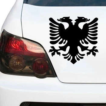 Populiariausių Automobilių Lipdukai albanijos Vėliava Erelis Atspindintis Lipdukas Vandeniui Lipdukai ant Automobilio Galinio Buferio Vinilo Die Cut 20x19cm