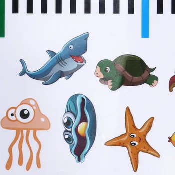 Povandeninis Gyvūnų Siena Lipdukas Aukščio Matavimo Vaikų Namų Sienų Dekoras Augimo Diagramos Animacinių Filmų Sienos Meno Lipdukai