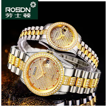 PRANCŪZIJA ROSDN Moterų Laikrodžiai Prabangos Prekės Su MIYOTA Automatinis Mechaninis laikrodis Moterims Full Diamond Šviesos Porų Žiūrėti R2009