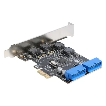 Priekiniai PCI-E 19/20 Pin Header Adapteriu KOMPIUTERIO USB 3.0 PCI Express Plėtros Kortelę Modulis