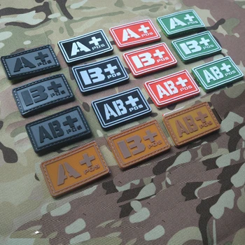 PVC šviesos A+B+AB+O+kraujo grupė 5*3cm pirmas Siuvinėjimo Pleistrai Emblemos Emblema karinės Armijos Aksesuaras Kablys ir Kilpa Taktinis