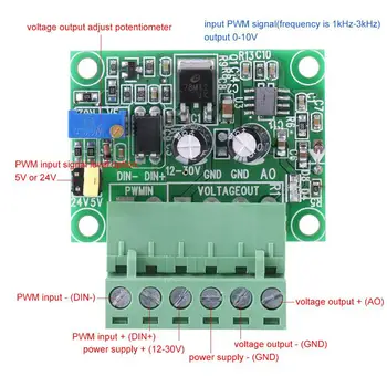 PWM Įtampa 0-10V Reguliuojamas Skaitmeninis Analoginis Signalo Keitiklis Modulis PLC