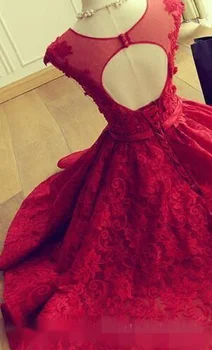 Raudonos Nėrinių Prom Dresses Trumpas Sijonas, Suknelė Seksualus Vakarinę Suknelę 2021 Tiulio Appliques Vestuves Chalatai Chalatas De Soirée Femme Vestido