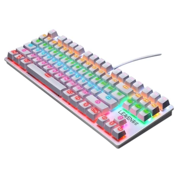 Raugas K550 Mechaninė Žaidimų Klaviatūros Ergonominius Vandeniui RGB Apšvietimu Laidinė Klaviatūra Kompiuteris, PC(87Keys)