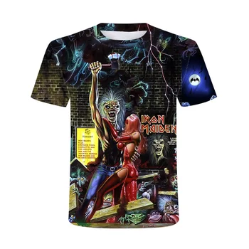 Retro Sunkiosios Muzikos Cool Classic Rock Band Kaukolės galvą, t-marškinėliai Mados Rocksir Marškinėliai Vyrams 3D T-Shirt DJ Marškinėlius vyriški Marškiniai