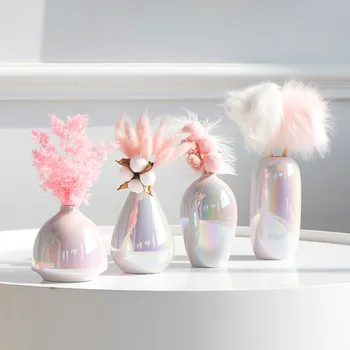 Rožinės spalvos Vaza Keramikos Vaza Kūrybos svetainė, Miegamasis Namų Dekoravimo reikmenys, Gėlių vazos