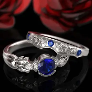 S925 Sterlingas Sidabro Žiedai Škotijos Dagys Gėlės Žiedas Europos Mados Deimantų Sužadėtuvių, Vestuvių, Porų Žiedus Moterims