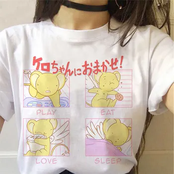 Sakura Magija Mergina cosplay Marškinėlius moterims Anime Kortelės Gūstītājs T-shirt Juokinga Viršūnes Harajuku Grafinis Tees Elegantiškos Moters Tshirts