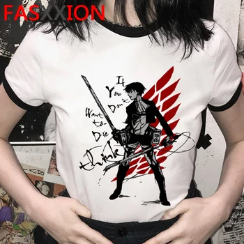 Shingeki No Kyojin Ataka Titan T-shirt Moterims, Grafinis Harajuku Streetwear Marškinėliai Mielas Anime Marškinėlius Kawaii Viršuje Tees Moteris