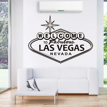 Sienų Lipdukai Freskomis Dekoro Sveiki atvykę Į Pasakų Las Vegas Nevada Kabučių Ženklą Vinilo Meno Dekoratyviniai Lipdukai Namų Plakatas DW9201