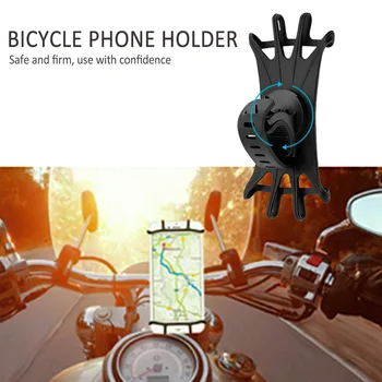 Silikono Dviračių Mobiliojo Telefono Laikiklis Motociklo Rankenos, Apkaba Laikiklis Diegimas GPS Įrašą Mobiliojo Telefono Laikiklis Priedai