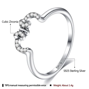 SILVERHOO 2021 925 Sterlingas Sidabro Žiedas Moterims Fine Jewelry Aukštos Kokybės Cirkonis Moteriškas Drugelis Žiedų Geriausiai parduodamų Dovana