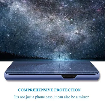 Smart Case For Samsung Galaxy S21 FE S20 Ultra A32 A52 A72 A82 Dangtis atsparus smūgiams Veidrodis PU Odos Flip Case For Samsung S21 Plius