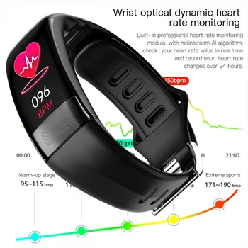 Smartband P11 Plius EKG Smart Juosta Žiūrėti Širdies ritmo Monitorius PPG Apyrankę Kraujo Spaudimas Vandeniui Apyrankė
