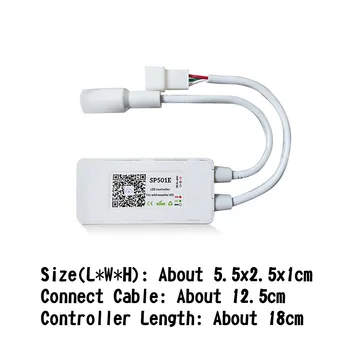 SP501E RGB Valdiklis Smart APP Kontrolės WS2812B Telefonas WIFI LED Juostelė Reguliuojama Seka Ratai 900 Pixles Kelių Spalvų Poveikis