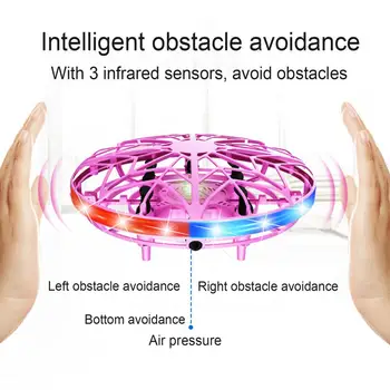 Spalvinga Keturias Ašis UFO Drone Smart Mini Anti-sumažės Orlaivių Indukcijos Vertus Kontroliuoti Plaukioja Žaislas Vaikams Dovanų
