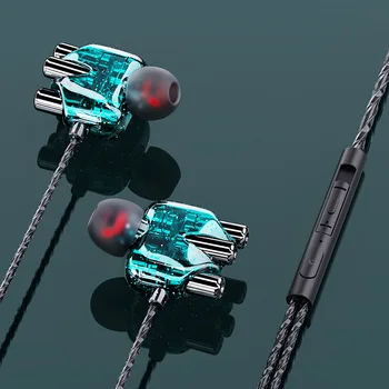 Sporto Ausinės Didmeninė Laidinio HIFI Super Bass 3.5 mm Plyšių Spalvingas Ausines į ausis įkišamos Ausinės Su Mikrofonu Rankose Nemokamai