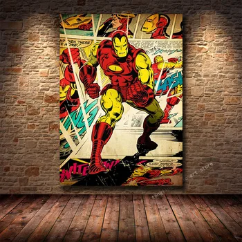 Stebuklas Drobės Minimalistinio Super Derliaus Plakatas Kapitonas Amerika, Geležinis Žmogus Thor Hulk Drobės Plakatas Super Plakatas Rinkinys
