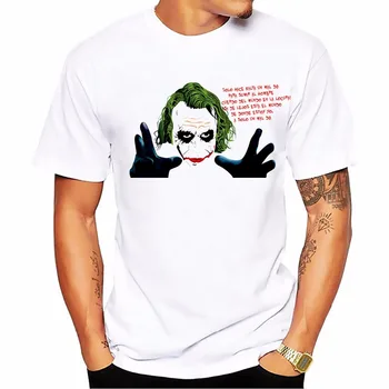 Sveikinu Heath Ledger Labiausiai klasikinis Joker marškinėliai vyrams balta Atsitiktinis Kvėpuojantis tee marškinėliai homme tamsiai Smurto Estetiką tshirts