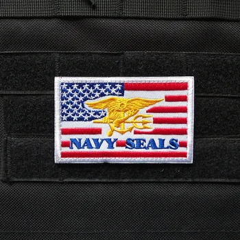 T-N 3D karinio jūrų Laivyno Plombos Emblemos JAV Armijos Ventiliatorius Medžiaga Karinės Lipdukai Siuvinėjimo Velcro Aplikacijos Amerikos Vėliava Kuprinė Taktinis Lopai