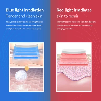 Taisome V-Linija, Liftas Iki Diržo Mašina Raudona/Mėlyna LED Fotonų Terapija Veido Lieknėjimo Vibracijos Massager Veido Kėlimo Dvigubo Smakro Reduktorius